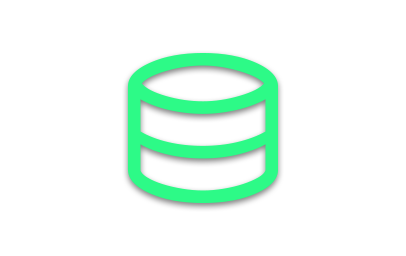 Datenbank in Neongrün