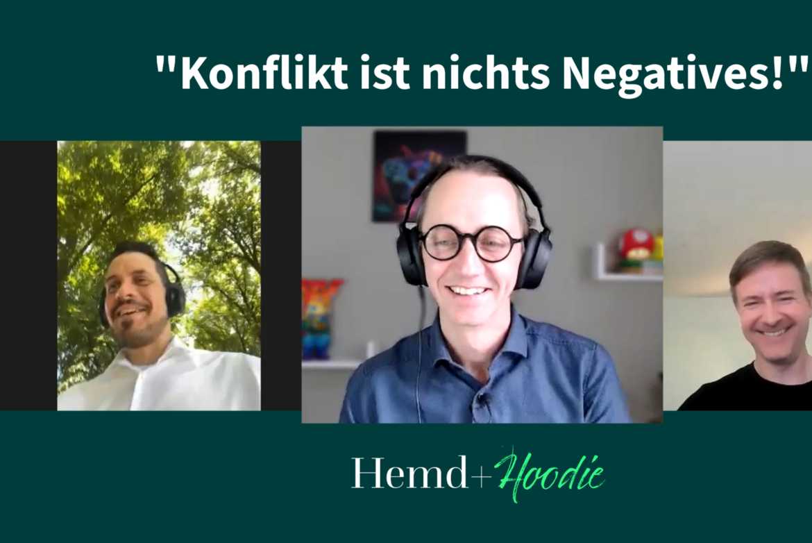 Markus Dechert und Marc Riedinger sprechen mit Frank Termer über Mediation. Zu sehen sind Videoausschnitte aus dem Podcast.